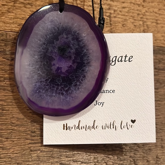 Purple Agate black moon dream catcher - Picture 7 of 10